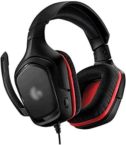 CAFFIA Casque de Casque de Jeu sans Fil USB for l'ordinateur avec Microphone sur l'oreille stéréo virtuel 7.1 Son Surround