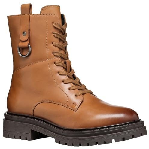 Geox Stivali da donna D Iridea H alla caviglia, cognac, 38 EU