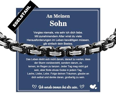 CheersLife Sohn Armband Geschenk von Mama Papa Armband für Meinen Sohn | Weihnachten 18. Geburtstag Junge Geschenk für Herren Geschenkideen Junge Teenager Herrenarmbänder