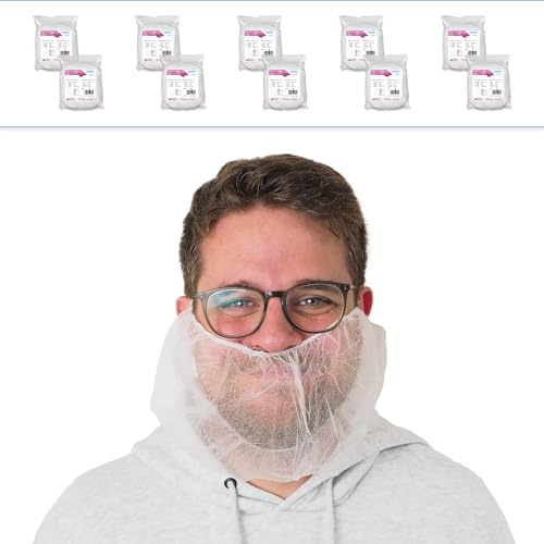 1000x ARNOMED® PP-Bartnetz, Einweg Bartbinde Weiß, Bart Netz 52 cm | Barthaube mit elastischem Gummizug, Bartschutz 10 g/m², Bartschutz Maske lebensmitteltauglich, Bartschutz Hygiene, Beard Mask
