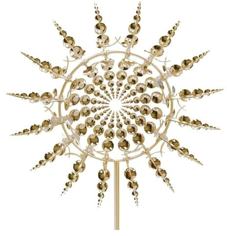 Moulin à Vent Magique en métal, Spinners for Cour et Jardin, Spinner à Vent Shirem, Spinner Shirem Attrape-Vent Magique en métal for l'extérieur (Size : Bgolden)