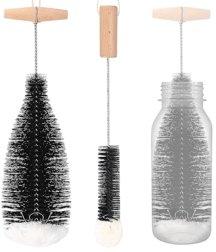 laschenbürste für Glasflaschen Flaschenreiniger 2 Stück Flaschenreiniger Flaschen Bürste für Glaskaraffe Glasflaschen,Wasserflaschen,Babyflaschen, Limonadenflaschen