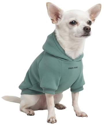 Spark Paws Hunde-Kapuzenpullover – Premium-Qualität, butterweich, hervorragender Komfort und Passform, beruhigende Fleece-Innenseite, geeignet für alle Rassen - Teal - S