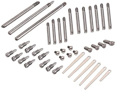 Saxophon Reparaturteile 41 Stück aus Metall für Alt Saxophon C704 | 14 Stifte, 6 Lochplatten, 11 Schrauben, 6 Flachschrauben, 3 Lange 5-mm Teile und 1 Teil 6mm