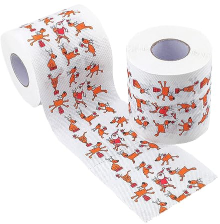 Rouleau de papier toilette de Noël, rouleau de papier toilette de Noël Père Noël, décoration amusante de papier toilette, rouleau de papier de soie avec motif Père Noël, rouleaux de papier servillet