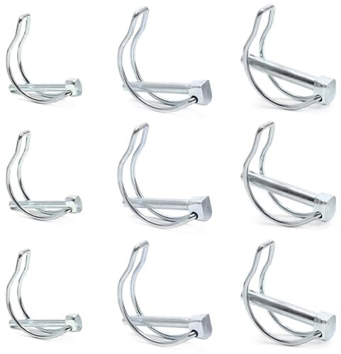 GOIYZTTR 9 Pezzi Perno di Bloccaggio Tipo D Perno di Sicurezza in Acciaio al Carbonio M4,5 M6 M8 Perno di Bloccaggio per Albero Adatto per Veicoli Agricoli