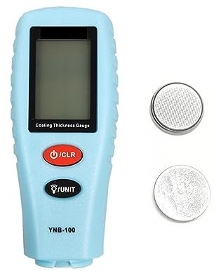 Misuratore di spessore della vernice 10ps Digital Mini Coating Spessimetro Auto Misuratore di spessore della vernice Tester di spessore della vernice con retroilluminazione YNB-100(Blue with Battery)