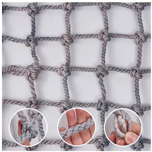 Outdoor Climbing Cargo Net for Playground Training Durable Rope Net Climbing Frame for Indoor and Outdoor Play 6.6 * 16.4ft Size Rope Ladder Included