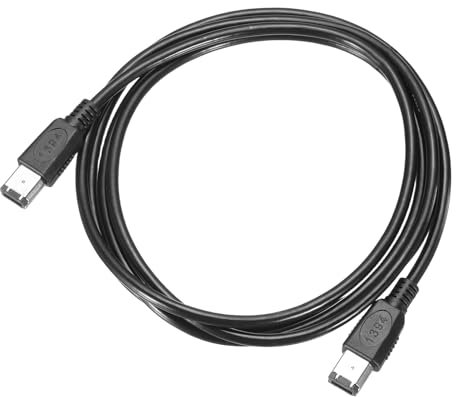 sourcing map Cable adaptador IEEE 1394 de 1,8 m, 6 pines macho a macho de 6 pines 400 Mbps, convertidor de datos para DV, cámara digital, negro, 4,5 mm