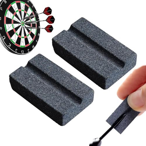 Dart Sharpening Stone - V-Shape Darts Sharpener Whetstone - Portable Dart Accessories, Tip Point Dart Sharpening Stone for Easy Polishing and Deburring