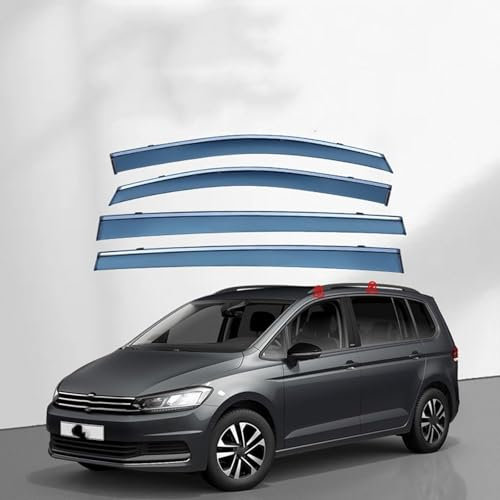ZhangJW Autofenster Windabweiser für VW Touran MK2-5T 2016-2024, Autofenster Regenschutz, Regenabweiser, Integrierte Deflektoren, 4 Stück