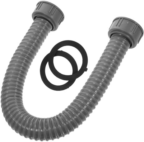 ANDRESLAD Flexibler Abfluss-schlauch Mit Gewinde Für Waschbecken Und Waschmaschine Aus Pvc Material Schlauch Für Wasserablauf Mit Dichtungsringen