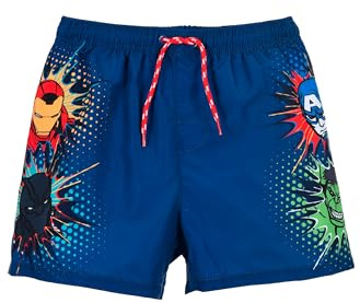 Marvel Avengers badbyxor för pojkar | små presenter för barn | Shorts | badkläder | utomhusleksaker Iron Man | Captain America | badshorts (DE/NL/SE/PL, Numerisk, 128, Regular, Blå)
