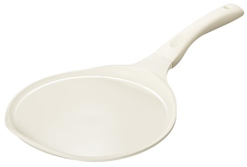 Redchef Poêle à crêpes, 26 cm, en céramique antiadhésive, sans PTFE, sans PFOA, résistante aux rayures, passe au lave-vaisselle, beige