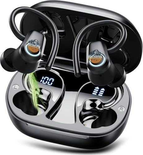 Poounur Bluetooth Kopfhörer, 2025 In Ear Kopfhörer Kabellos Bluetooth 5.4 Mit 4 ENC Noise Cancelling Mic, 50std Stereo-Tiefbass Wireless Earbuds, IP7 Wasserdicht Ohrhörer Mit LED-Anzeige,Lila