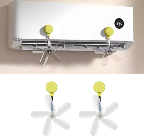 LLZJDDPLY Deflector Aire Acondicionado Split, Ddeflector de Aire Acondicionado con Soporte de succión, para Dormitorio/Oficina(Yellow,2pcs)