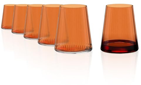 Stölzle Lausitz BICCHIERE Vino Bianco Symphony Orange Set da 6, 400 ml – Bicchieri Versatili per Vino Bianco, Acqua, Succo & Cocktail – Bicchieri di Cristallo – Lavabili in Lavastoviglie & Antiurto