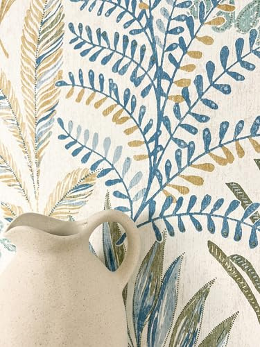 Newroom Papier Peint Intissé Bleu Jungle Feuilles Palmier Tropical Floral Botanique Salon Chambre Vinyle
