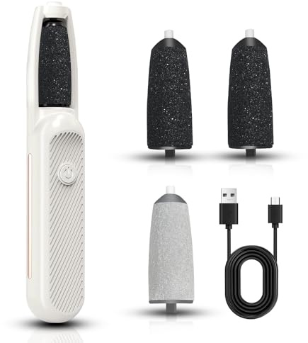 KUKUPOW Pedicure Elettrico Professionale Piedi, Attrezzi Leviga Calli Talloni Screpolati, Ricaricabile Raspa Piedi Professionale Kit con 3 Rulli