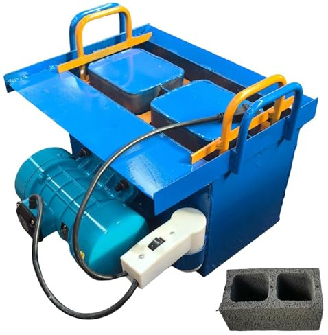 ERZJUT Electric Concrete Block Press Machine with 550W Motor, 45s Fast Forming, 30 Bricks/H, Customizable Molds， Suitable for sidewalk bricks, fire pit fences H1 40X20X20cm