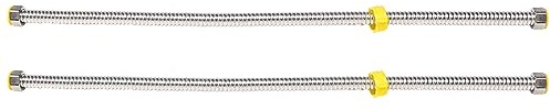 DIYEAH Tuyau De Chauffe-eau Flexible Ondulé 1/2 Pouce En Acier Inoxydable 304 Résistant à La Corrosion Haute Température Pour Alimentation En Eau Domestique 2 Pièces 60 Cm