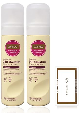 Lingettes nettoyantes fournies avec E.O.S Vanilla Bliss Crème à raser (414 ml, Lot de 2) - Crème à raser ultra hydratante pour femme Luxpaks