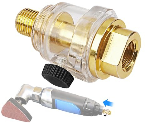 Huileur en ligne pour outils pneumatiques – Lubrificateur 1/4 pouce, accessoire de ligne de compresseur | Mini injecteur d'huile pour lubrification continue des clés à air, pneumatiques