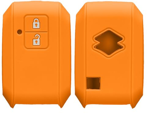 kwmobile Key Cover Compatible with Suzuki 2 Button Car Key Keyless Go - Soft Silicone Car Key Fob Holder Protector Case - Fruity Orange