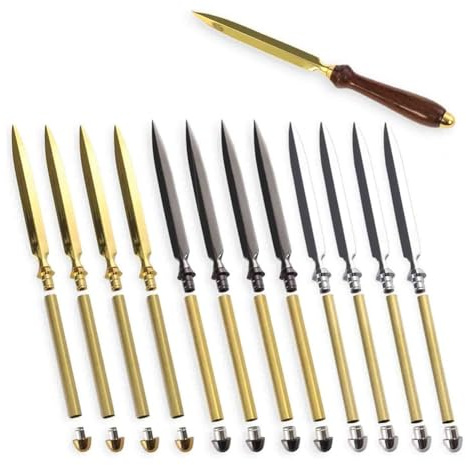 Eieenotee Brieföffner Projekt-Kit 12-Teiliges Sortiment, Metall (4), Gold (4), Chrom (4) Enthalten