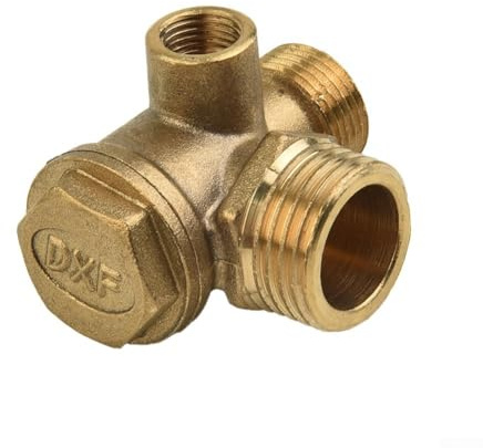 Jotekonoby 3 Port Messing Rückschlagventil für zentralen pneumatischen 40400 Luftkompressor, Gewindeersatzteil, Hochdruck-Pneumatikventil, 10/16/20 mm, Gelb
