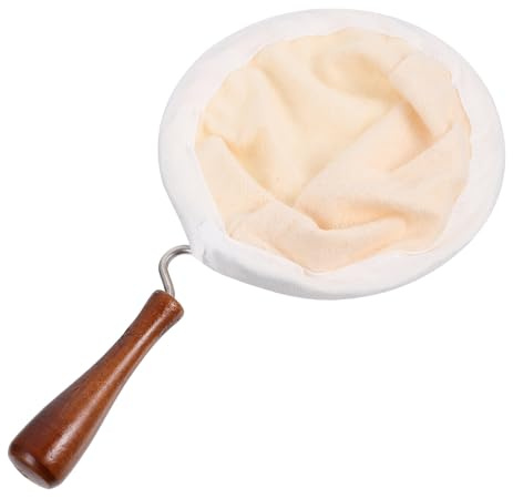 DOITOOL Bolsa de Filtro de Café Reutilizable de Franela Grande Mango de Madera Antideslizante y Anillo de Acero Resistente para Uso Doméstico y Cafeterías