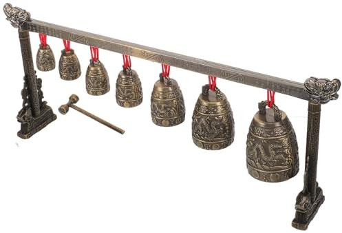 Garneck Antike Glockenornament aus Zinklegierung Chinesisches Schlaginstrument im Vintage Stil zur Büro und Heimdekoration Verbessert Rhythmus und Hand Auge Koordination
