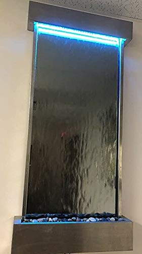 Jersey Home Decor Wall Waterfall XL 46x22 Stainless Steel Wall Fountain,Mirror, Color Lights Remote Ctrl Sale