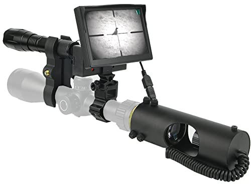 JASHKE DIY Digital Night Vision Scope for Rifle Hunting with HD Camera and 5-inch Portable Display Screen