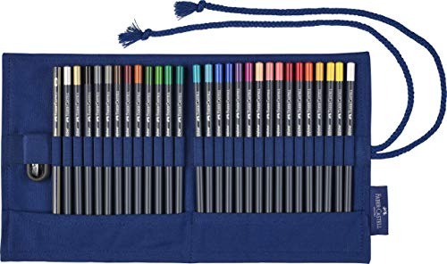 Faber-Castell - Goldfaber Stifterolle mit 29 Teilen | Mit 27 Zeichenstiften, Bleistift und Spitzer in praktischer Stifterolle