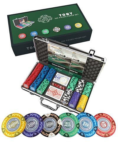 Bullets Playing Cards, Designer Pokerkoffer Tony Deluxe Pokerset mit 300 Clay Pokerchips