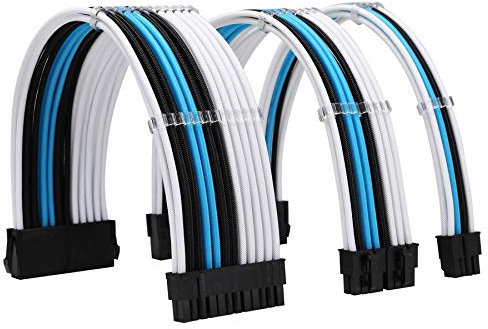 Formulamod Sleeve Extension Power Supply Cable Kit 18AWG ATX 24P+ EPS 8-P+PCI-E8-P with Combs for PSU to Motherboard/GPU Fm-NCK3
