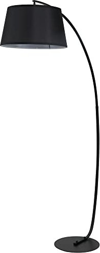 HOMCOM Lampe lampadaire à arc salon courbée - Lampe arceau moderne en métal - Lampadaire sur pied métal lin noir