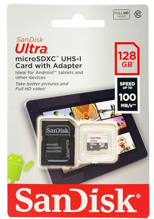 SANDISK Ultra MICROSDXC 128GB + SD Adapter 100MB/S Class 10 UHS-I - Tablet Packaging