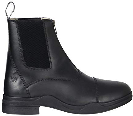 Hyland Hy Equestrian Fleece Lined Wax Leather Zip Jodhpur Boot - Black - 6