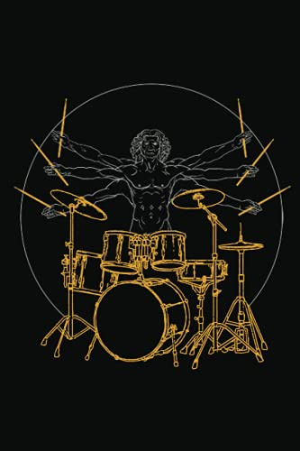 Drummer - Da Vinci Schlagzeuger, Drums Drumsticks, Rock Musik Notizbuch, Notenheft, Übungsbuch für Anfänger & Fordgeschrittene: Blanko Punktraster und ... , 120 Seiten Platz für Noten und Notizen
