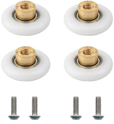 UFURMATE Duschtürrolle, 4 Stück, Kupfer, Badezimmer-Glastürrollen, einzelne Duschtür-Schienen, Gleitführungen für Badezimmer, DIY-Ersatzteile (Durchmesser 19,6 mm)