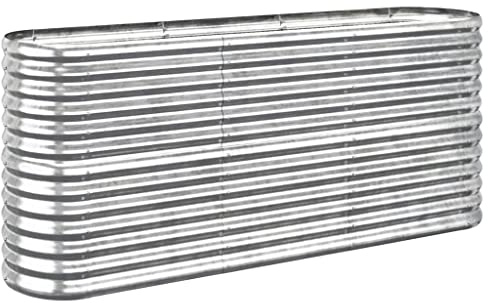 vidaXL Odlingslåda galvaniserat stål 152x40x68 cm silver, blomlåda, blomkruka, trädgårdsplantor, blomlådor, blomkrukor, trädgårdskruka
