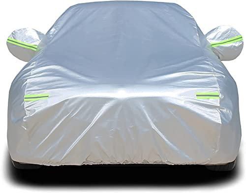 nenyan Autoabdeckung Outdoor Vollgarage Winter passend für mini Cooper SE Countryman F60 2017-2022 | Auto abdeckplane Wasserdicht Wetterfeste | Atmungsaktive Autoplane Autogarage, Silber