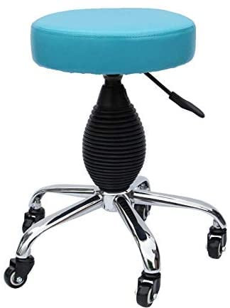 Sattelhocker Rollender ergonomischer Drehstuhl auf Rädern，Bürohocker mit Kunstledersitz im Hundemuster，Einstellbare Höhe 47-59 cm，Gestütztes Gewicht 160 kg，Kippbarer Sattelhocker für den Ei