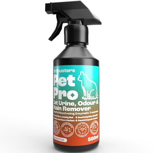 Dirtbusters Pet Pro Cat Urine Enzyme Cleaner, Powerful Stain & Pet Odour Eliminator Spray, Use to Clean All Pet Stain and Odour Remover, for Carpet, Fabric & Upholstery, Summer Fruits (500ml)