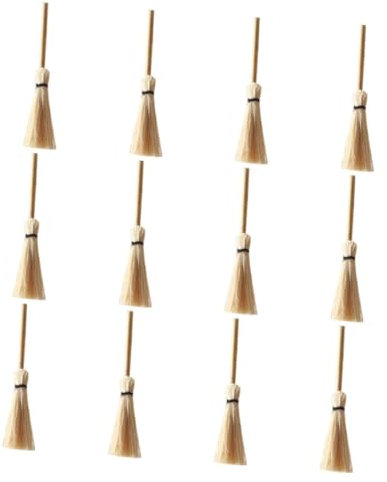 Gatuida Lernspielzeug 20St Mini-Besen Schreibtischaufsatz weißes Besen Spielzeuge Modelle Zubehör für Spielhäuser Desktop- Foto Anhänger Ornamente Kleiner Besen Mopp Dekoration