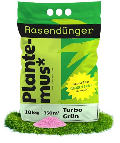 PLANTEMUS Concime per Prato Turbo - Primavera e Estate, Microcristalli Ultrasolubili, Ricco di Azoto, Tecnologia Tedesca, 10 KG copre 350 m²