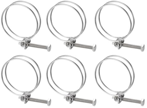 QUARKZMAN 6 Stk. Schlauchschellen, Benzinschlauch Schellen verstellbar von 63 bis 70mm, Edelstahl Kraftstoffleitung Rohrschellen Passend für M8 Mutter