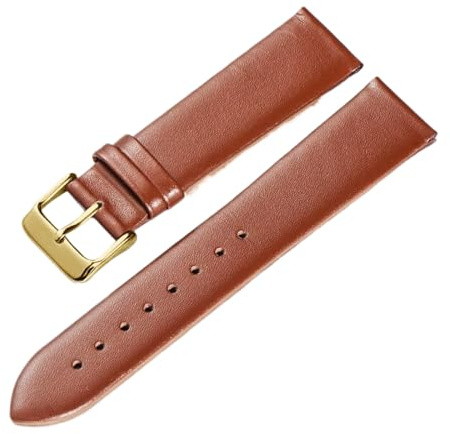 Chlikeyi Armband 13–24mm, ultradünn, Leinwandbindung, Ersatz-Uhrenkette für Damen, Braunes Gold, 17mm